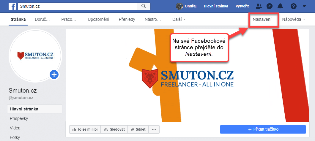 Nastavení Facebookové stránky