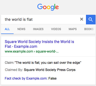 Fact check Google example