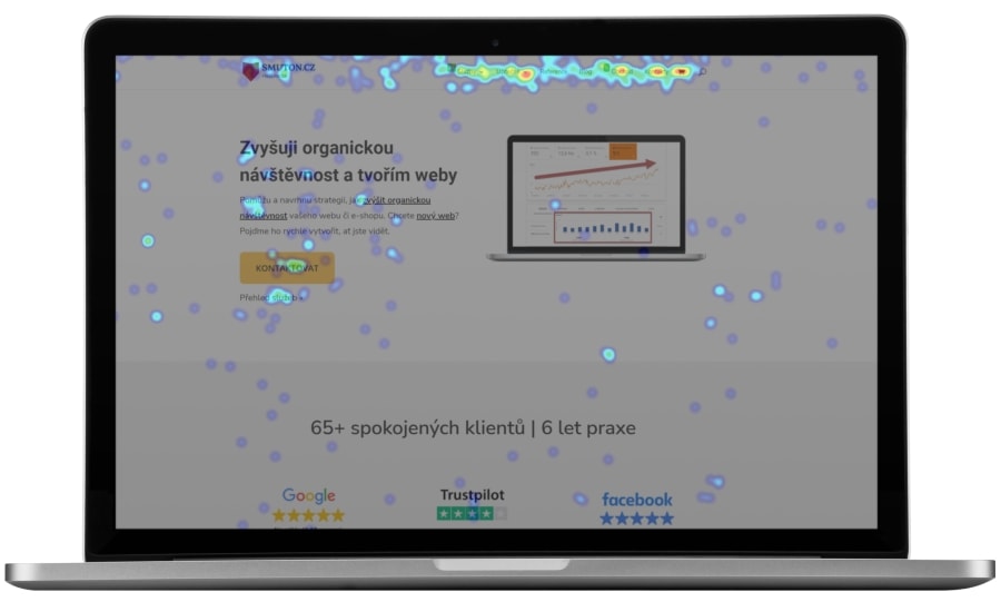 Heatmapa webu - analyzování chování uživatelů