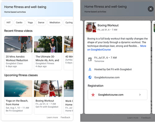 Rich snippets - Home Activities from Google